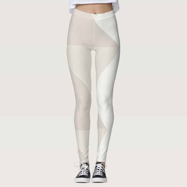 Beige Braun Farben Weiße Pastellfarben Modernes El Leggings (Vorderseite)