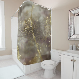 Beige Braun Gold Glitter Glam 1 Duschvorhang