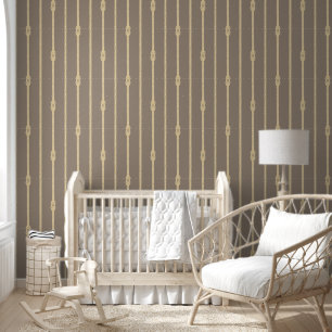 Beige Braun Golden Gelb Seil Knoten Nautilus Tapete