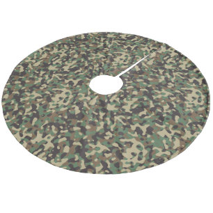 Beige, braun, grün, graue Wald-Tarnung Fleece Weihnachtsbaumdecke