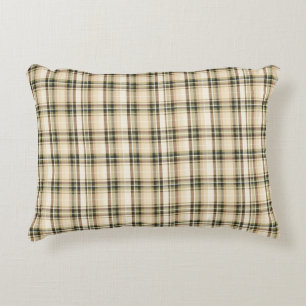 Beige Braun Grün Tartan Karo  Dekokissen