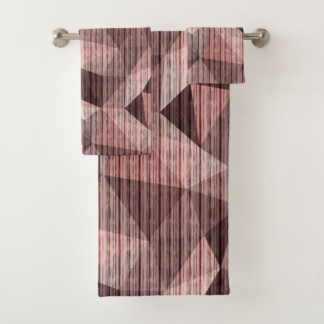 Beige, braun strukturierte Polygone Badhandtuch Set (Insitu)