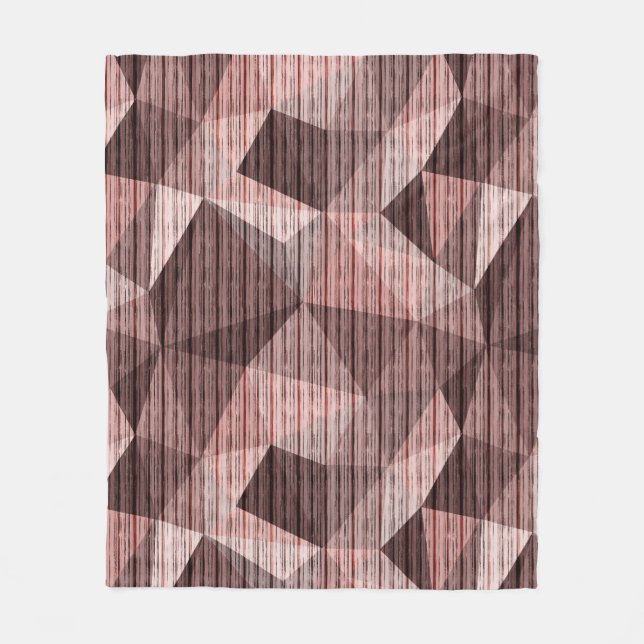 Beige, braun strukturierte Polygone Fleecedecke (Vorderseite)