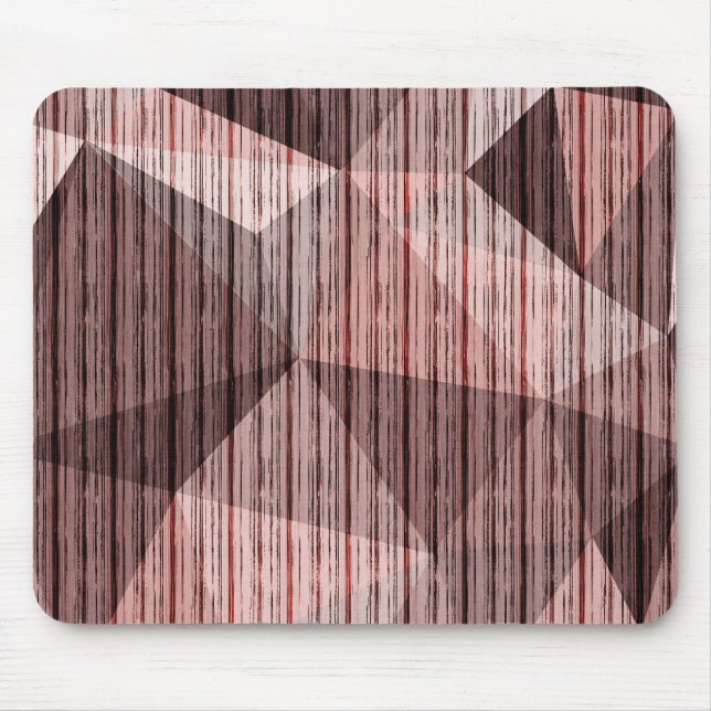 Beige, braun strukturierte Polygone Mousepad (Vorne)