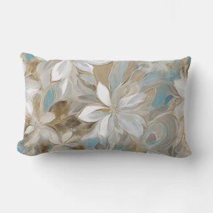 Beige Braun Türkis Blau Floral Lendenkissen