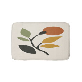 Beige, Braun und Grün Botanisch Badematte