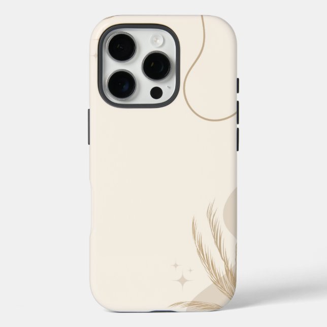 Beige Braune Ästhetische Florale Linktree Hintergr Case-Mate iPhone Hülle (Rückseite)