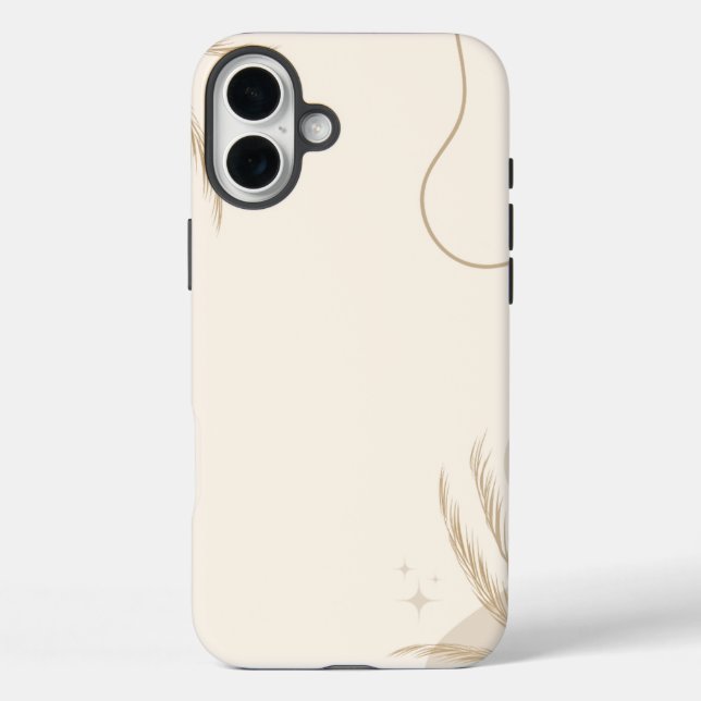 Beige Braune Ästhetische Florale Linktree Hintergr Case-Mate iPhone Hülle (Rückseite)