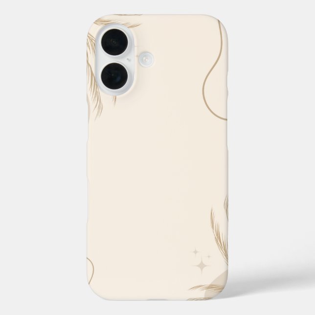 Beige Braune Ästhetische Florale Linktree Hintergr Case-Mate iPhone Hülle (Rückseite)