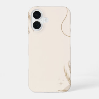 Beige Braune Ästhetische Florale Linktree Hintergr iPhone 16 Hülle