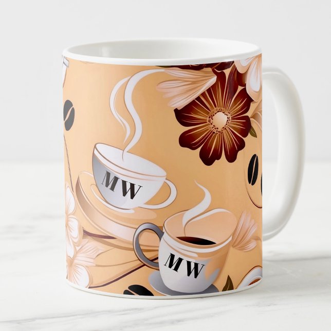 Beige, braune Blume zum Thema Kaffee Kaffeetasse (Von Creator hochgeladen)