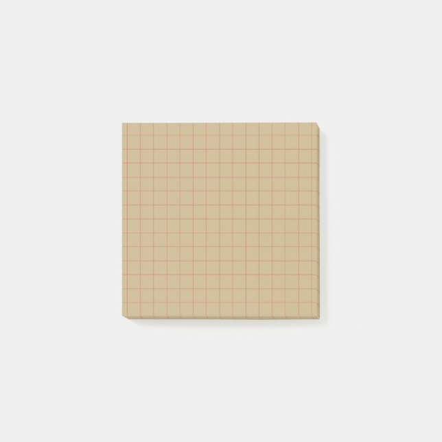 Beige braune eckige Muster neutrales Gitterdesign Post-it Klebezettel (Vorderseite)