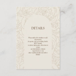 Beige braune, elegante Hochzeitskarte Begleitkarte