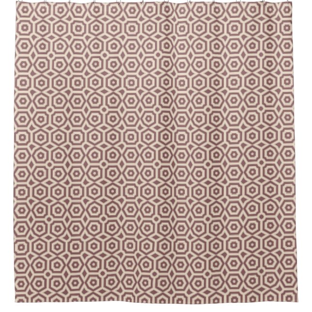 beige-braune geometrische Muster Deko Duschvorhang (Vorderseite)