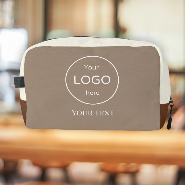 Beige braune Logo-Accessoires Kosmetiktüte Waschbeutel (Von Creator hochgeladen)