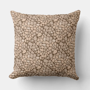Beige Braune Mosaikfliese abstraktes Muster Kissen