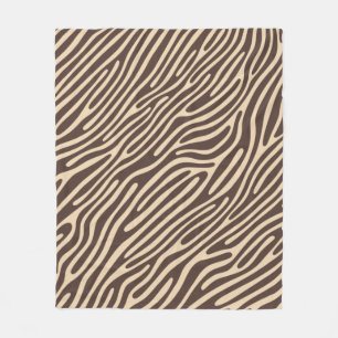 Beige Braune Zebra Streifen Druck Fleecedecke