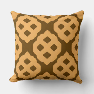 Beige-braunes geometrisches Muster Kissen