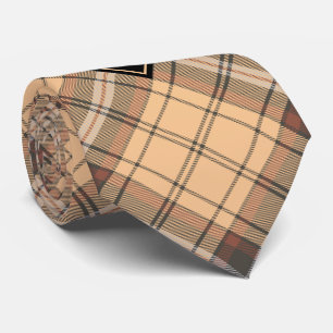 Beige-braunes Tartan Krawatte