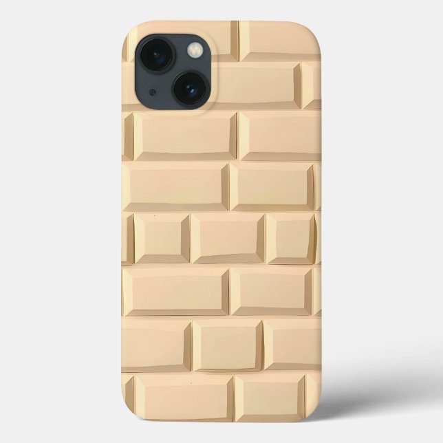Beige Brick Pattern iPhone Case Modern Style (Rückseite)