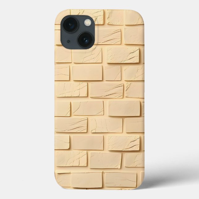 Beige Brick Texture iPhone Case Urban Style (Rückseite)