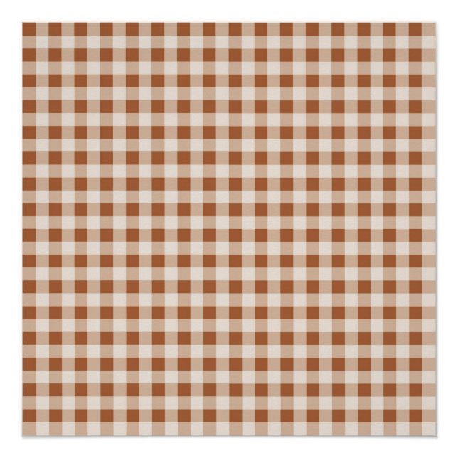 Beige Brown Buffalo Karierter Urlaub Poster (Vorderseite)