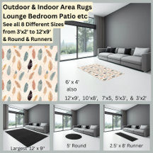 Beige Brown Green Cream Gray Feathers Boho Area