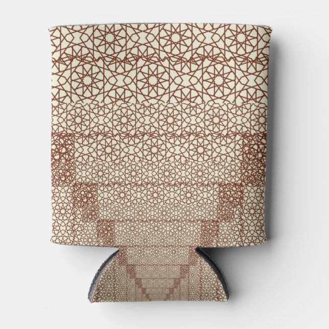 Beige Brown Rustic Islamic Geometric Single Border Dosenkühler (Vorderseite)