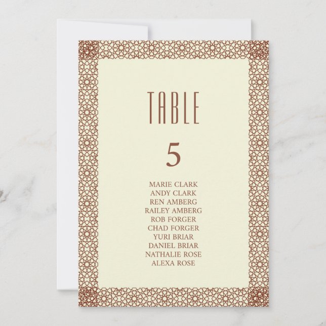 Beige Brown Rustic Islamic Geometric Single Border Einladung (Vorderseite)