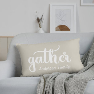 Beige Buffalo Karo Herbst Familienname Lendenkissen