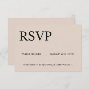 Beige-Business-Event-Logo Reservierte Plätze RSVP Karte