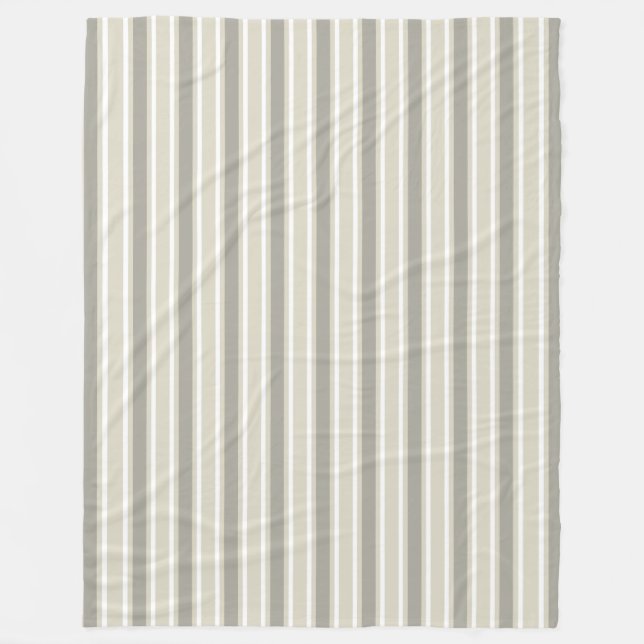 Beige Candy-Streifen Fleecedecke (Vorderseite)
