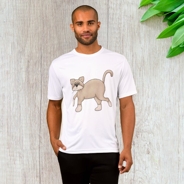 Beige Cat Drawing with Green Eyes T-Shirt (Von Creator hochgeladen)