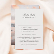 Beige Classic Calligraphy Foto Wedding RSVP