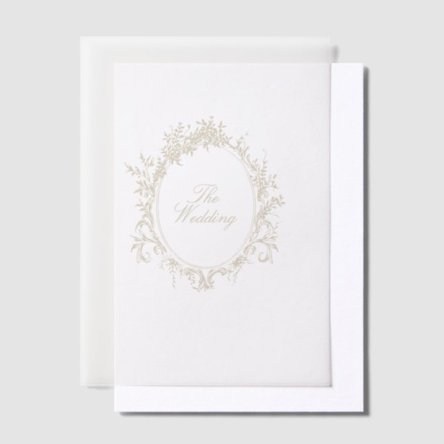 Beige Classic Wreath The Wedding Calligraphy (Versetzt)