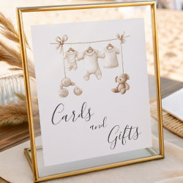 Beige Clothes And Toys Baby Shower Cards & Gifts Poster