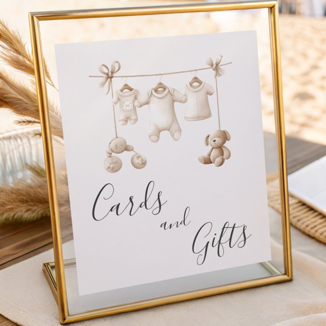 Beige Clothes And Toys Baby Shower Cards & Gifts Poster (Von Creator hochgeladen)
