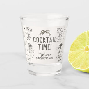 Beige Cocktail Party Retro Bachelorette Favoriten Schnapsglas