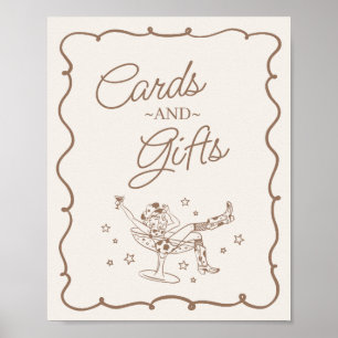 Beige Cocktails und Cowgirls Rodeo Cards & Geschen Poster