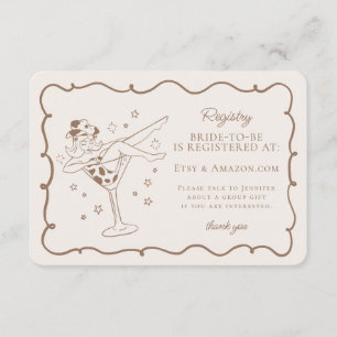 Beige Cocktails und Cowgirls Rodeo-Registrierung e Begleitkarte