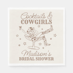 Beige-Cocktails und Cowgirls-Ruder-Brautparty Serviette