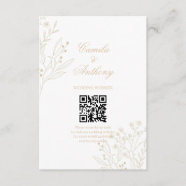 Beige Corner Floral Boho Wedding Begleitkarte