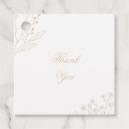 Beige Corner Floral Boho Wedding Geschenkanhänger