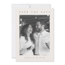 Beige Cream Boho Foto Save the Date