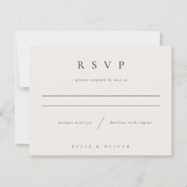 Beige Cream Boho Wedding Reply Moderne RSVP Karte