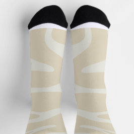 Beige Cream Organic Pattern Sustainable Premium Socken