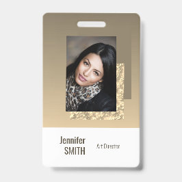 Beige Cream Simple Business-Logo-Barcode-Vorlage Ausweis