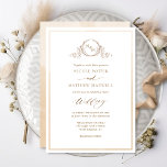 Beige Cream Watercolor Elegante Monogram Wedding Einladung<br><div class="desc">Freuen Sie sich auf diese wunderschöne Hochzeitseinladung mit exquisitem handgezeichneten botanischen Monogramm-Wappen und modernen handschriftlichen Kalligrafiedetails. Fähigkeit, "zusammen mit ihren Eltern" Einführung in "zusammen mit ihren Familien", "zusammen mit großer Freude" oder "zusammen mit großer Freude" zu ändern. Vorderseite mit zartem, beige, creme und braun Farbrahmen. Hinter dem Hotel befindet sich...</div>