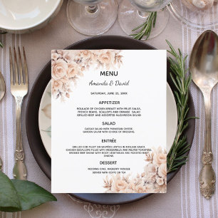 Beige Creme Blume Hochzeitskarte