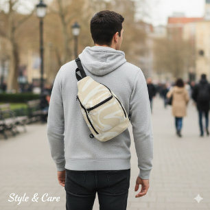 Beige Creme einfache organische Muster-Schultertas Crossbody Bag